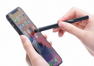 サンワサプライ、鉛筆のように握りやすくて転がりにくい三角軸の「タッチペン」を発売