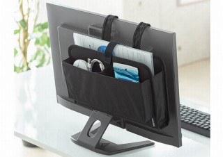 ディスプレイの背面を物入れにできる「モニター裏収納背面ポケット」、サンワサプライから