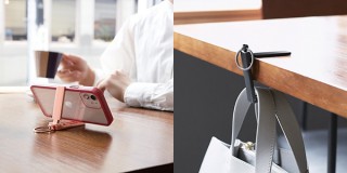 エレコム、鞄を掛けておくハンガーにもなるスマホスタンド「P-DSCMPBH」シリーズを発売