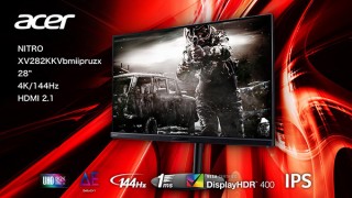 エイサー、リフレッシュレート144Hzの28型ゲーミングディスプレイを発売