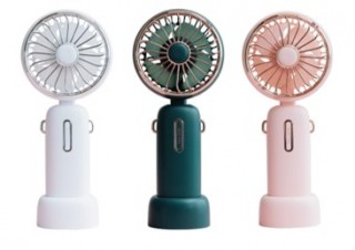 アイキューラボ、首かけ・手持ち・卓上スタンドの3WAYハンディファンを発売