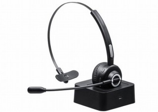 充電クレードル付きの単一指向性マイク搭載Bluetoothヘッドセット発売、サンワサプライ