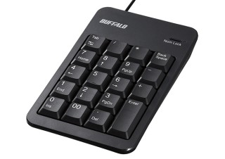 バッファロー、抗菌樹脂を採用したUSB接続式の有線テンキー「BSTK120BK」を発売