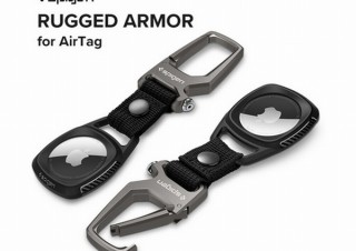 Spigen、カラビナ付きAirTag用耐衝撃ケース「ラギッドアーマー」を発売