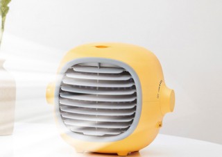 MEDIK、水を入れて冷たい風を出すレモンのような形の充電式エアクーラーを発売