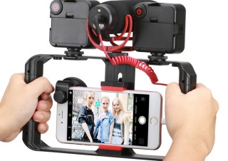 上海問屋、マイクやLEDライトを取り付けられるスマホ用ビデオリグを発売