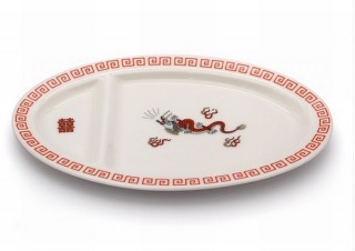 中華料理店の雷紋デザインと醤油仕切りもある「ギョウザ専用皿」発売