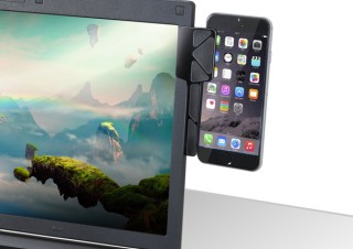 センチュリー、ノートPCのディスプレイにスマホを取り付けられるクリップ式ホルダーを発売