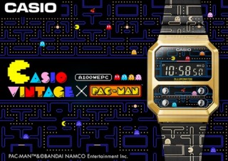カシオ、パックマンデザインのアーケード筐体風「デジタルウオッチ」発売