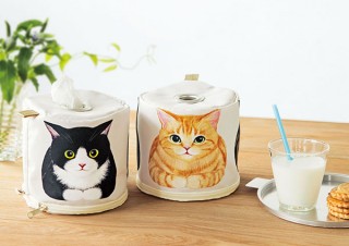 フェリシモ、ペーパーをするする引き出せる「香箱座り猫さんのロールペーパーホルダー」を発売