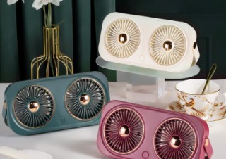 アイキューラボ、持ち運びが便利なハンドル付き卓上扇風機を発売