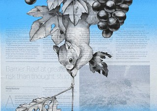 現代美術家の出口雄樹氏が「北斎漫画」を絵手本としたオマージュ作品を発表する展覧会