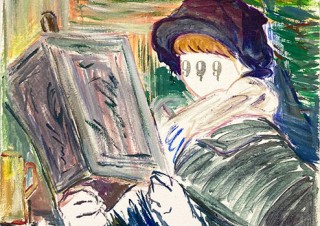 名画を引用・抽象化したイメージを描く飯田美穂氏の個展「1QQ1/本をよむ絵、しるしを所有するもの」