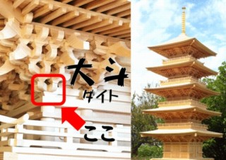 五重塔の屋根組を支えるパーツをPCスタンドにした「大斗（ダイト）」発売