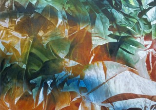熱帯植物を主なモチーフに絵画を制作している郷治竜之介氏の新作個展「overlay」