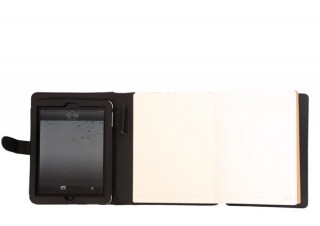 サンコー、B5判ノートとiPadが合体した革製ケース
