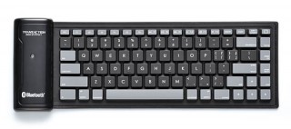 トレードワークス、シリコン製で丸めて持ち運べるiPhone/iPad用ワイヤレスキーボード