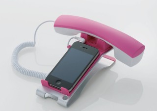 エレコム、スマートフォンが固定電話のように使える受話器付きスタンド