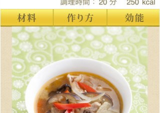 美白効果の高い薬膳レシピ116点を収録したiPhoneアプリ「美白薬膳レシピ」