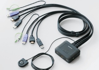 エレコム、HDMI接続式のパソコン切替器「KVM-HDHDU2」を発売