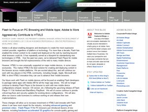 Adobe、モバイル版Flashの開発中止を発表－今後はHTML5に注力