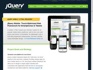 モバイル向けフレームワーク「jQuery Mobile 1.0」の正式版が公開