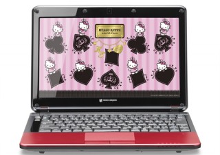マウス、23種類のスワロフスキーを使用した豪華ノートPC「LuvBook Sハローキティ・モデル」