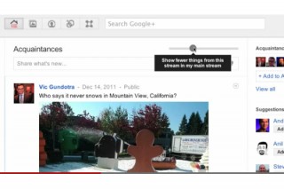 「Google+」に新機能が追加－ストリームをスライダーで調整可能に、Pagesも改良