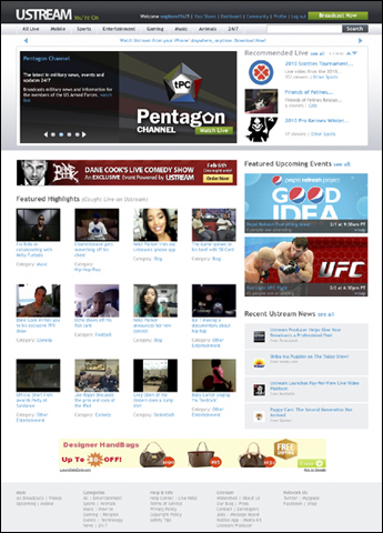 ライブ動画共有サービス「Ustream」