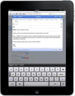iPadでのGmail表示画面