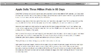 Apple Sells Three Million iPads in 80 Days