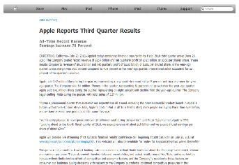Apple Reports Third Quarter Results
