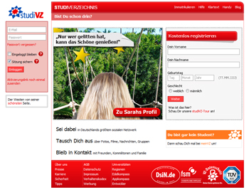 大学生～社会人向けSNS「studiVZ」Webサイト