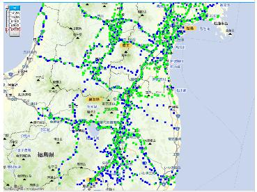 トラック通行実績マップ