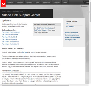 Adobe Flex Support Center