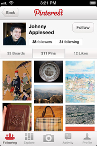 Pinterest（iPhoneアプリ版）