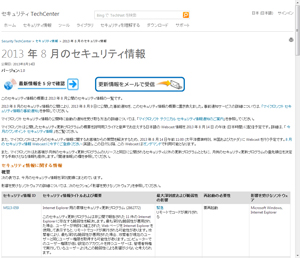 2013年8月のセキュリティ情報