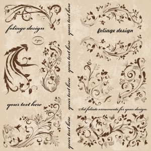 こちらは、ビンテージ調の草花のイラスト。ちょっとしたデザインのあしらいや、メッセージカードの表書きなど、雰囲気を引き立てるのに使えそうですね