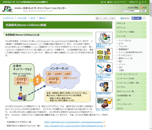 名前衝突に関するWebサイト
