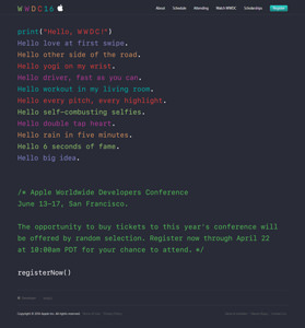 「WWDC 2016」公式サイト