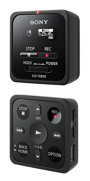ソニー、正方形デザインで遠隔操作も可能な小型ICレコーダー「ICD