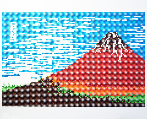 お手本アート「赤富士」