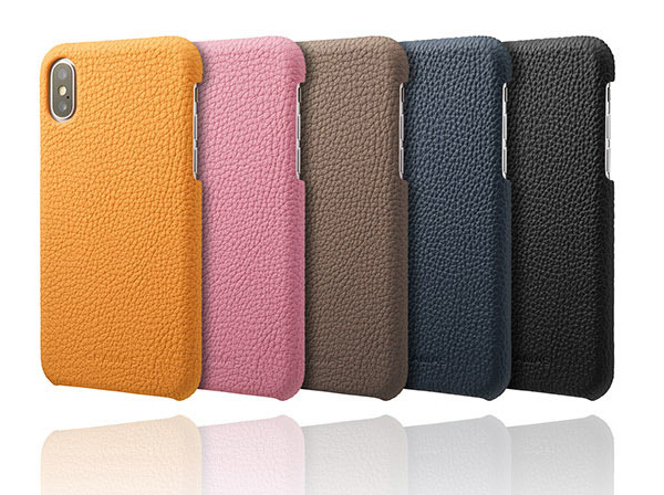 Shrunken-calf Shell Leather Case for iPhone X