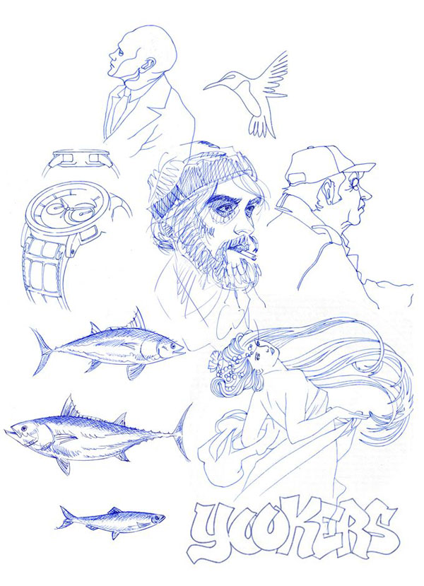 「YOOKERS」で描いた、デザイナー・Mathias氏のスケッチ