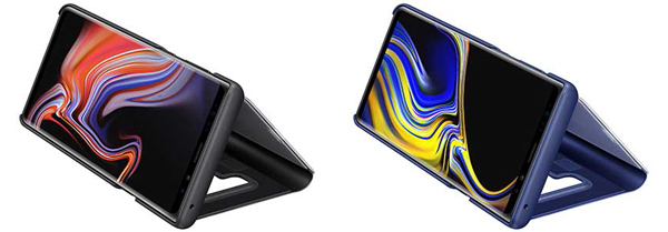 CLEAR VIEW STANDING COVER（左：Black／右：Blue）