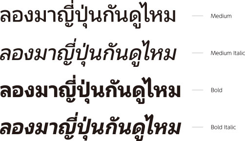 『Clarimo UD Thai』―「ループ」と呼ばれる丸い部分があるスタンダードスタイルのタイ文字フォント。形状の曖昧さをなくすなど、読みやすさの工夫がなされているほか、タイ語で使用頻度の高いイタリックを備えており、組版の際に細かなニュアンスを表現できるようになっている