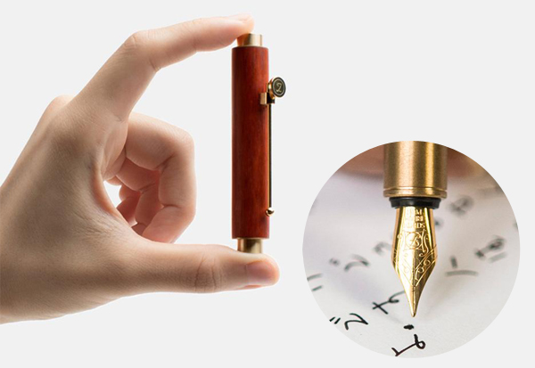 手のひらサイズに収納できるミニマル万年筆「MINI FOUNTAIN PEN