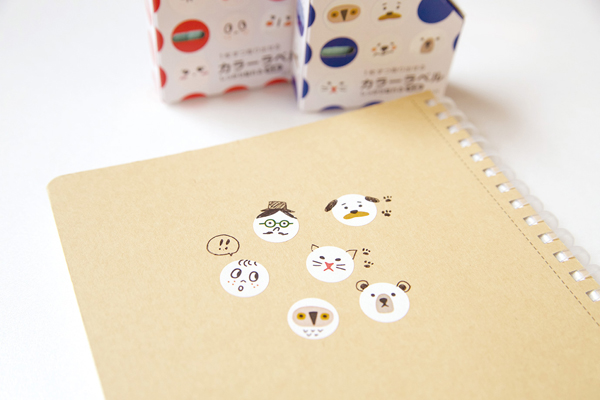 カラーラベル（お顔でメッセージ）」「カラーラベル（動物でメッセージ）」（各540円／税込）