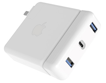 HyperDrive Apple 61W/87W USB-C電源アダプタ用USB-C Hub