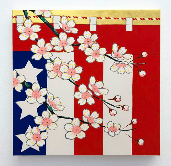 山本太郎「三世千之丞素襖原画『紅白幔幕図』」